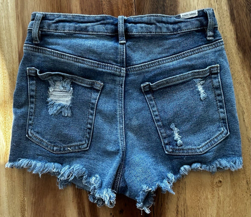 Almost Famous Women's Distressed Cut-Off Denim Shorts Blue Juniors Size 51