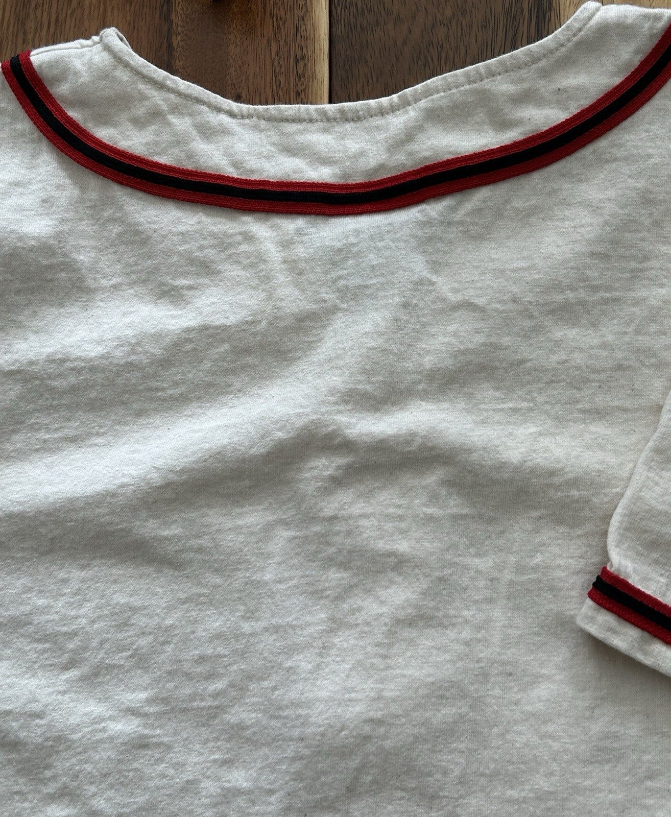 Badger Sportswear Men's Baseball Button-Up Shirt L White Red Short Sleeve2