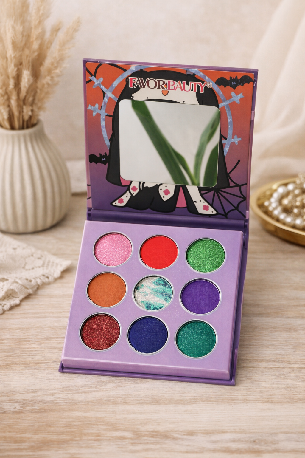 Hello Kitty Halloween Eyeshadow Palette 9 Colors Glitter Matte Mirror Kawaii Makeup